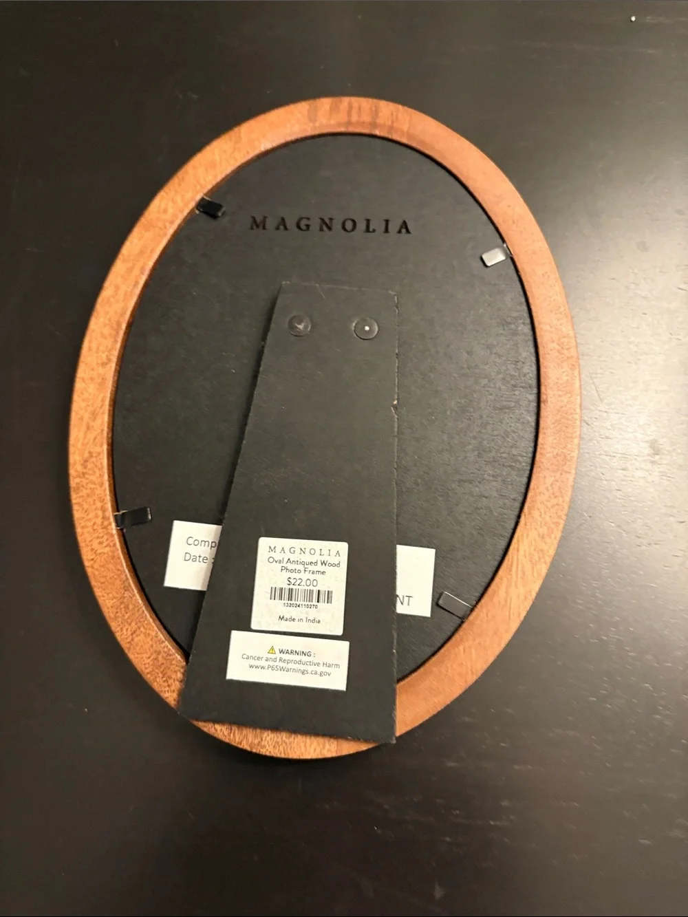 Classic Oval Wood Picture Frame in Warm Brown Magnolia